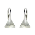 Sterling Silver Earrings 925 Swarovski Triangle 12mm Silver Shade