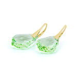 Sterling silver 925 gold plated Swarovski Baroque 22mm Chrysolite Earrings