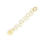 Gold plated silver extension with guild plate, teardrop finish, 925 silver