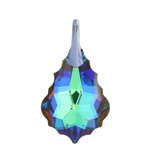 925 silver pendant with Swarovski Baroque 22mm Meridian Blue crystals