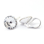 Sterling silver 925 earrings with Swarovski Rivoli 12mm Crystal