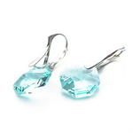 925 silver earrings with Swarovski Octagon 14mm Antique Green crystals