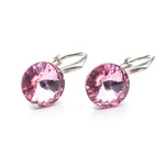 Silver 925 earrings with Swarovski Rivoli 8mm Light Rose crystals