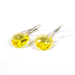 925 silver earrings with Swarovski Octagon 14mm Light Topaz crystals