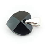 925 silver pendant with Swarovski crystals Heart 14mm Jet