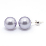 925 Silver Earrings with Swarovski Elements 10mm Lavender Pearls