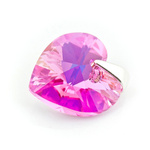 925 silver pendant with Swarovski crystals Heart 14mm Rose AB